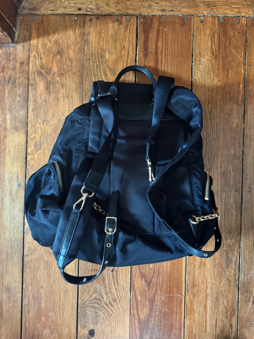 Michael Kors Black Backpack with Gold Hardware - Picture 2 of 3